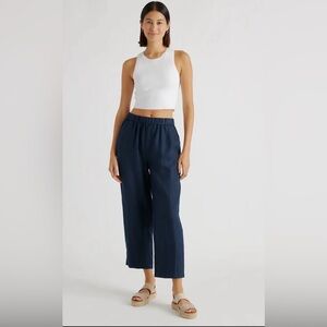 Quince Deep Navy- 100% European Linen Pants
